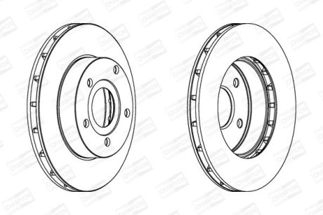 Диск тормозной передний (кратно 2) Jeep Grand Cherokee (99-) CHAMPION 562147CH