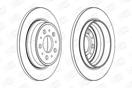 Гальмівний диск задній Volvo S60, S70, S80, V70, V70, XC CHAMPION 562174CH