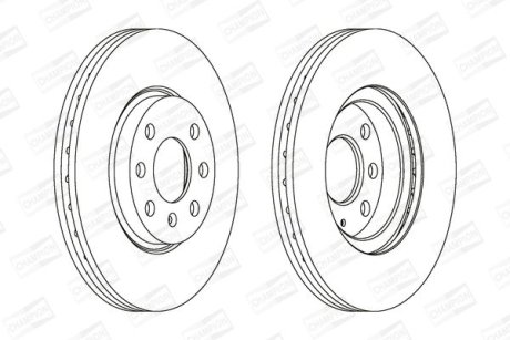 Диск тормозной передний (кратно 2) Opel Combo/MPV 01 - Corsa C (X01) (00-09), Meriva (03-10), Tigra (X04) (04-1 CHAMPION 562196CH (фото 1)