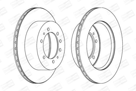 Диск тормозной задний Nissan Patrol Gr V (Y61, Gr) (99-07) (562223CH-1) CHAMPION 562223CH1