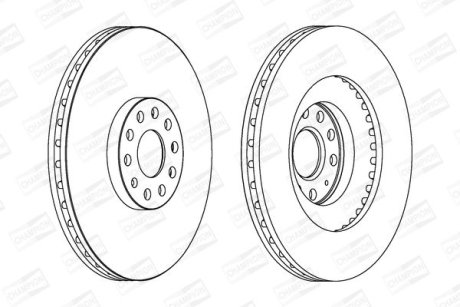 Гальмівний диск передній VW EOS, Golf / Skoda Superb / Audi A3 / Seat Leon CHAMPION 562239CH1