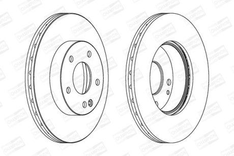 Диск тормозной передний (кратно 2) MB Vaneo CHAMPION 562249CH