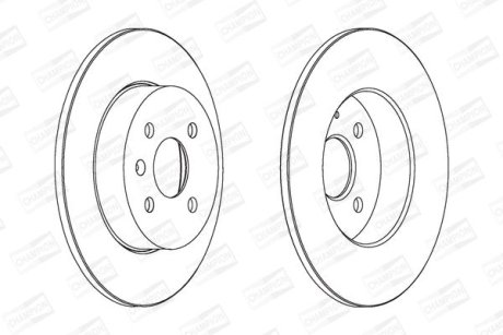 Гальмівний диск задній Opel Astra H, Combo, Meriva CHAMPION 562254CH