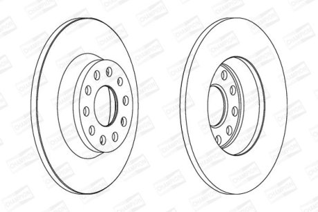 Диск тормозной задний (кратно 2) VW Passat B6, B7 (365) (06-14) CHAMPION 562258CH