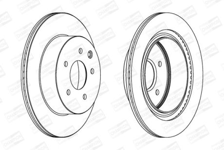 Гальмівний диск задній Nissan Juke, Leaf, Qashqai, X-Trail / Renault Koleos / Toyota Alphard CHAMPION 562280CH