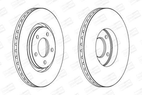 Гальмівний диск передній Chrysler Grand Voyager / Dodge Caravan/ Fiat Freemont CHAMPION 562292CH