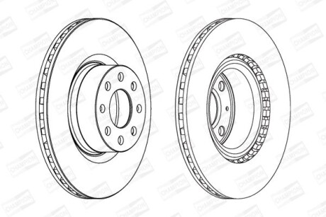 Гальмівний диск передній Fiat Doblo, Punto / Opel Corsa CHAMPION 562297CH (фото 1)