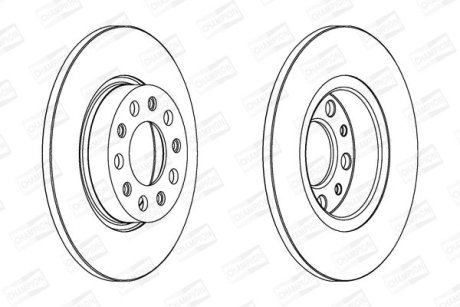 Гальмівний диск задній Fiat 500X / Jeep Renegade / Alfa Romeo 159, Brera, Spider, Giulietta CHAMPION 562301CH