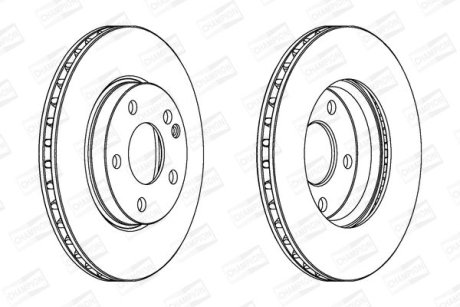 Гальмівний диск передній Mercedes A-Class (W169), B-Class (W245) (2004->) CHAMPION 562312CH (фото 1)