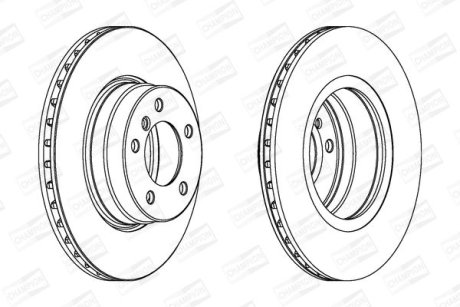 Диск тормозной передний (кратно 2) Bmw 5 (E39) (95-03), 5 (E60) (01-10) CHAMPION 562320CH