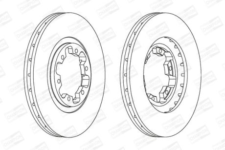 Гальмівний диск передній Nissan Navara / Terrano / Infiniti QX4 CHAMPION 562388CH