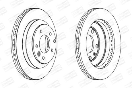 Диск тормозной задний (кратно 2) Audi Q7 (4Lb) (06-16)/Porsche Cayenne (92A) (10-) CHAMPION 562393CH