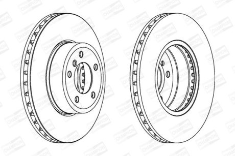 Диск тормозной передний Bmw 5 (E60) (01-10), 5 Touring (E61) (04-10) (562397CH-1) CHAMPION 562397CH1