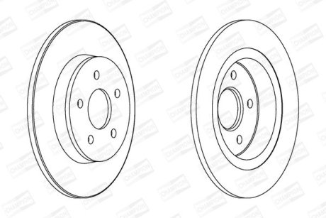 Диск тормозной задний (кратно 2) Ford Focus C-Max (Dm2) (03-07), Focus II (Da_, Hcp, Dp) (04-13) CHAMPION 562411CH