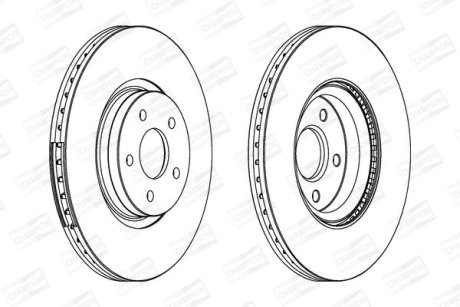 Диск тормозной передний (кратно 2) Ford C-Max (07-)/Volvo S40 II, V40 (562434CH-1) CHAMPION 562434CH1