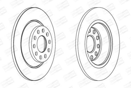 Диск тормозной задний (кратно 2) Audi A6 C6 (4F2) (04-11), A6 C6 Avant (4F5) (04-11) CHAMPION 562438CH