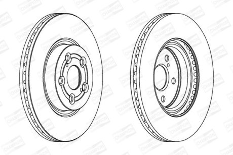 Диск тормозной передний (кратно 2) Toyota Avensis (03-08) CHAMPION 562439CH