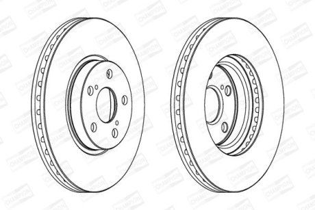 Диск тормозной передний (кратно 2) Toyota Avensis (II) CHAMPION 562453CH (фото 1)