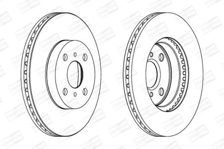 Гальмівний диск передній Toyota Yaris CHAMPION 562455CH (фото 1)