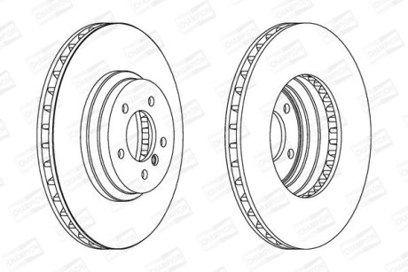 Гальмівний диск передній BMW 3-Series (E90,E91,E92,E93), X1 (E84) CHAMPION 562519CH1