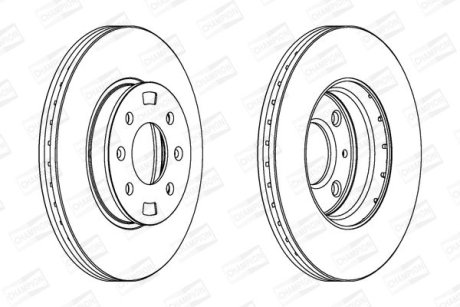 Диск тормозной передний (кратно 2) Hyundai Accent III Saloon (MC) (05-12), Accent IV (RB) (10-) CHAMPION 562554CH