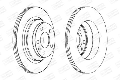 Диск тормозной задний (кратно 2) VW MULTIVAN V (03-15) CHAMPION 562603CH