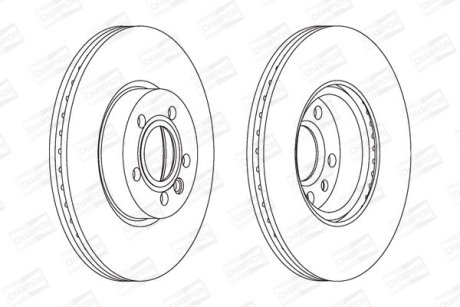 Диск тормозной передний (кратно 2) VW Sharan (00-) 1.9TDI CHAMPION 562626CH