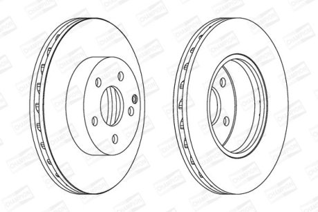 Гальмівний диск передній Mercedes C-Class (W204, S204), E-Class (W212, S212, A207, C207), SLK (R172) CHAMPION 562627CH (фото 1)