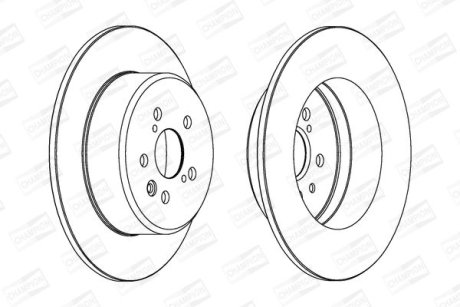 Гальмівний диск задній Toyota Avensis (1997->) CHAMPION 562639CH