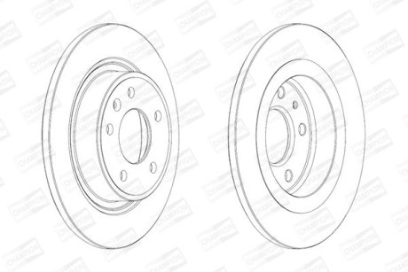 Диск тормозной задний (кратно 2) Chevrolet Cruze (J300) (09-) / Opel Astra J (P10) (09-15) CHAMPION 562640CH