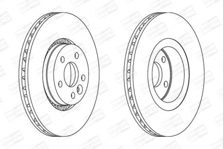 Диск тормозной передний (кратно 2) Volvo S80 (06-), V70 (06-), XC70 (07-) (562643CH-1) CHAMPION 562643CH1 (фото 1)