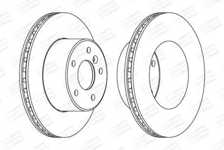 Гальмівний диск передній Land Rover Discovery II CHAMPION 562685CH1