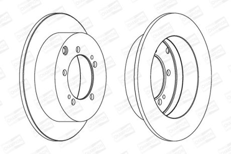 Диск тормозной задний (кратно 2) Mitsubishi Lancer VII (Cs_A, Ct_A) (00-13), Outlander I (Cu_W) CHAMPION 562781CH