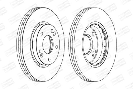 Гальмівний диск передній Hyundai Santa Fe, Trajet, Galloper CHAMPION 562789CH