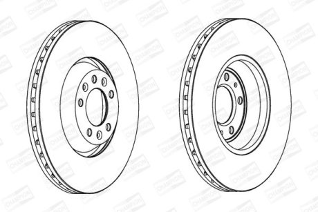 Гальмівний диск передній Peugeot 407, 607 / Citroen C5 III, C6 / Saab 9-5 CHAMPION 563031CH1