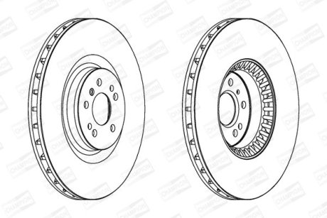 Гальмівний диск передній Mercedes GL, R-Class, M-Class CHAMPION 563054CH1