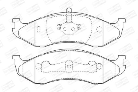 Гальмівні колодки передні Jeep Cherokee, Grand Cherokee, Wrangler / KIA Carnival CHAMPION 571519CH