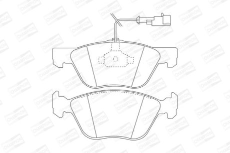 Гальмівні колодки передні Fiat Bravo, Marea, Multipla, Strada / Lancia / Alfa Romeo CHAMPION 571884CH