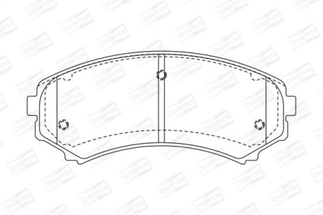 Колодки тормозные дисковые передние MAZDA E2000, E2200, MITSUBISHI Montero, Pajero, Shogun CHAMPION 572497CH