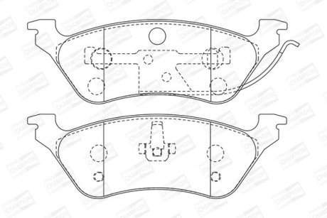 Гальмівні колодки задні Jeep Cherokee / Dodge Caravan / Chrysler Voyager CHAMPION 572505CH