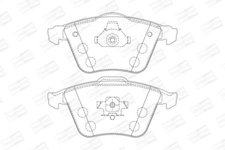 Колодки тормозные дисковые передние FORD FOCUS II (DA_, HCP, DP) 04-13|MAZDA 6 Saloon (GG) 02-08|SAAB 9-3 (YS3F, E79, D79, D75) CHAMPION 573199CH