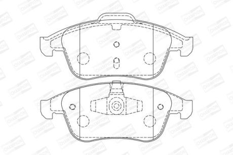 Гальмівні колодки передні Renault Clio IV, Fluence, Grand Scenic, Laguna III, Megane III, Scenic III CHAMPION 573243CH