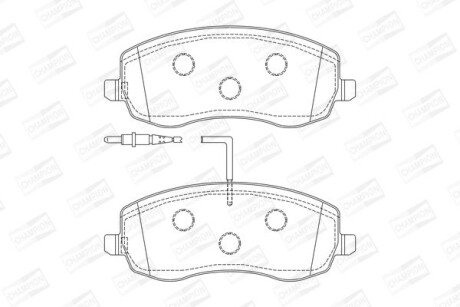 Гальмівні колодки передні Citroen C8 / Fiat Ulysse / Peugeot 807 CHAMPION 573327CH