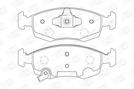 Гальмівні колодки передні Fiat Panda (2012->) / Chrysler Ypsilon 2011 - CHAMPION 573366CH