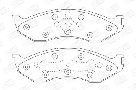 Гальмівні колодки передні KIA Carnival / Jeep Cherokee, Grand Cherokee, Wrangler CHAMPION 573713CH