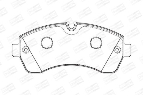 Колодки тормозные дисковые передние Sprinter/ VW Crafter 5T (06-) CHAMPION 573726CH (фото 1)