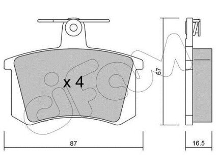 VW гальмівні колодки задн.Audi 80, 90,100,A4/6/8 CIFAM 8220480