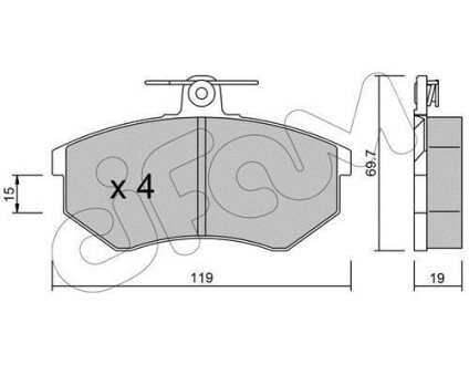 VW Тормозные колодки передн.Audi 80,100,A4,Passat 77- CIFAM 8221480