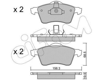 VW гальмівні колодки перед. T4 CIFAM 8222630