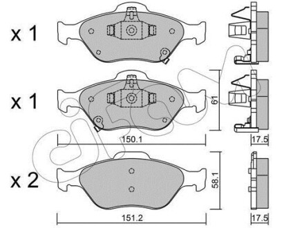 Гальмівні колодки пер. Toyota Yaris 05- (ATE) CIFAM 822-316-1